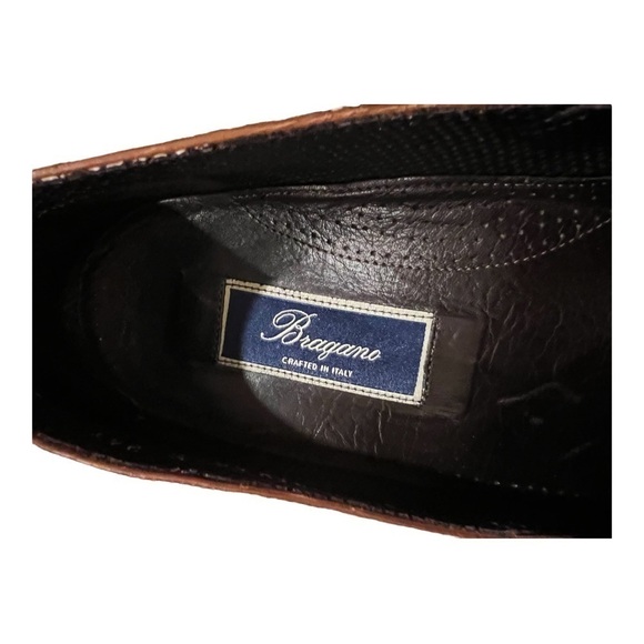 Bragano Brown Leather Loafers Italy Size 10M - Picture 13 of 13
